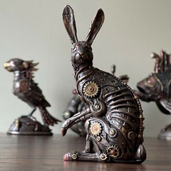 Custom Made Steampunk Jack Rabbit Asymmetrical Sculpture Figurine Statue Décor