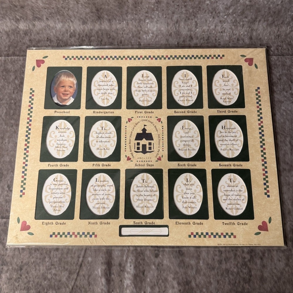 1997 Ivy Hill Productions Cottage Core School Days School House 11×14 Photo Mat