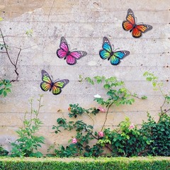Colorful 9.8in Metal Butterfly Sculptures – Perfect for Indoor & Outdoor Spaces