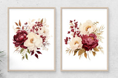 Floral Wall Art Prints, Set of 2 Floral Wall Art Decor Prints, Home Decor