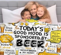 Blanket Gifts for Men Women Dad Adults Funny Flannel Cheer Plush 50″x40″ Beer