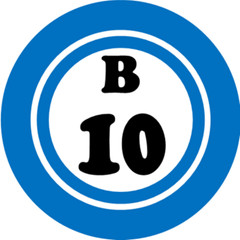 B 10 B10 Bingo Ball – 3 Inch Circle Sticker 3″ x 3″ – Hobby Number Board Lucky