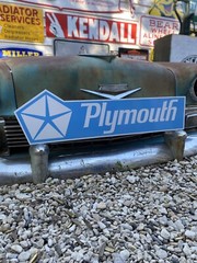 Antique Vintage Old Style Plymouth Sign!