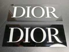 Dior Sign Plaque Art Rare Quality Decor Plastic/Acrylic – 11″ x 4″ in. Set of 2