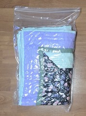 Vintage Handmade Floral Patchwork Quilt Square Lavender Cottagecore Wall Hanging