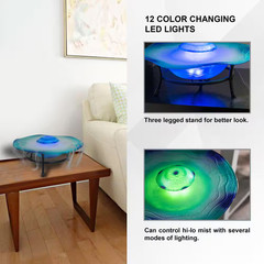 8 In. H Tabletop Mist Fountain W/12 Color-Changing LED Lights and Inline Control