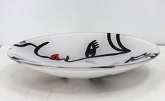 Vintage 1990s Open Minds Bowl in Faces by Ulrika Hydman Vallien for Kosta Boda