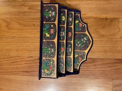 PREOWNED HANDMADE HANdPAINTED PAPIER MACHIE LETTER HOLDER 10″ long X 5″ deep