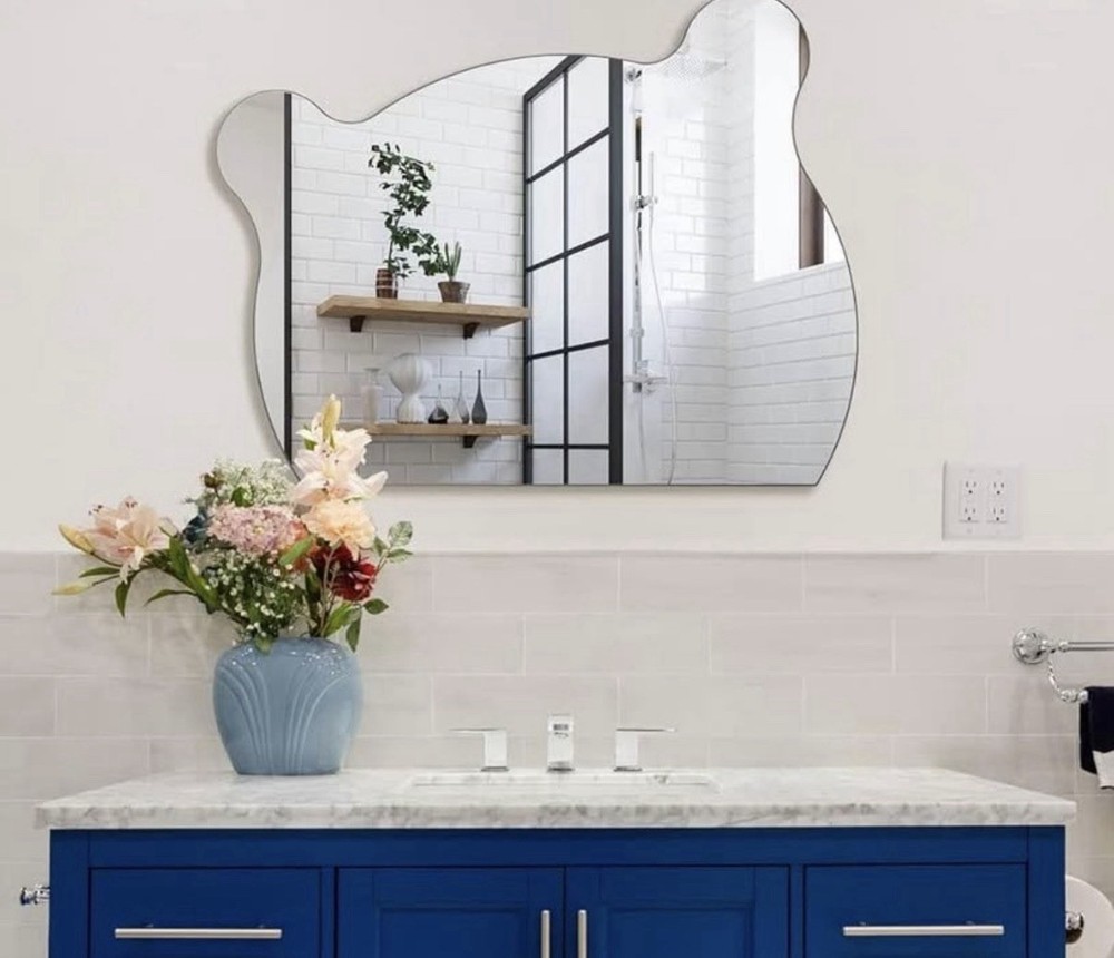 Stylish Design Irregular Mirror | Bathroom Mirror | Vanity Mirror Labubu Bear