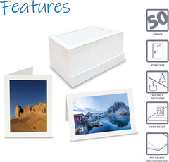 Photo Frame Note Cards for 4″ X 6″ Photos, 50 Pack, Photo Inserts with Envelopes