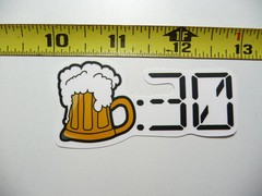 BEER:30 TIME SMALL STICKER DECAL FUNNY DRINKING ALCOHOL PARTY SCRAPBOOKING