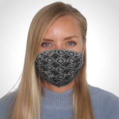 Solid knitted Face Mask two layers reusable washable bandanas Gray Black