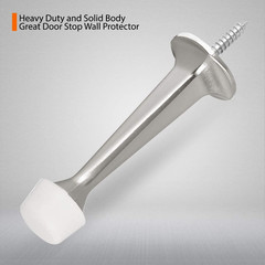 2 Pack Solid Rigid Door Stops – Heavy Duty Door Stoppers Wall Protector with Sof
