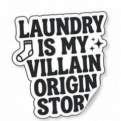 Funny Mom Sticker Laundry Is My Villain Origin Story Motherhood Vinyl Decal