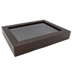 Dark Brown 4×4 Wood Shadow Box With Black Acid-Free Backing 5/8 Usable Depth
