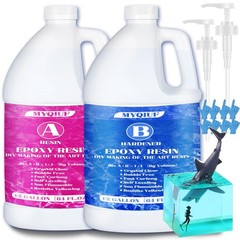 Epoxy Resin Kit, 1 Gallon/128OZ Epoxy Resin Crystal Clear Not Yellowing No Bu…