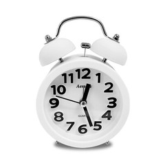 Newpowa 4inches Twin Bell Alarm Clock Small Battery AA Operated Analogock Alarm