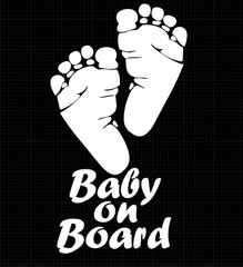 BABY ON BOARD cute Foot Print Vinyl Decal Sticker Car truck Window Bumper feet