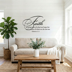 Hebrews 11:1 Faith Wall Decal Inspirational Bible Verse Vinyl Sticker for Home
