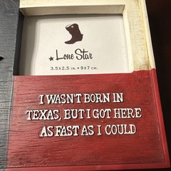 Vtg Red White Blue Texas Flag Cowboy Picture Frame For 3.5X2.5 in