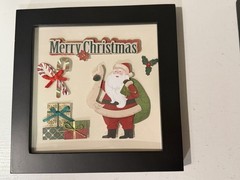 Christmas Framed Art. Solid Wood Frames. Roughly 6×6 inches.
