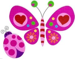 butterfly ladybug wall safe sticker valentine 5.5 inch