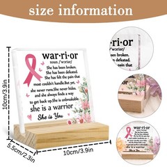 Breast Cancer Care Gifts For Women Inspirational Decor 4 inches, pink