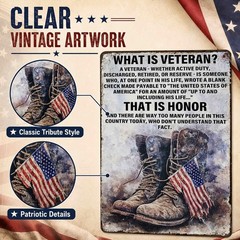Military Decor Army Patriotic Metal Sign Wall Decor What Is a Veteran Metal Tin
