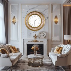 24/ 32in Crystal Crushed Diamond Mirrored Wall Clock Sparkle Twinkle Bling Round