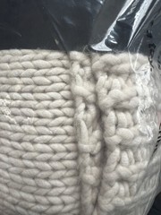Chunky Knit Bordered Throw Blanket Cream Hearth & Hand with Magnolia New