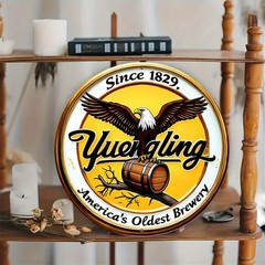 2D Flat, 1 Round Aluminum Tin Metal Signs 8×8 Inches – Vintage Yuengling Inspire