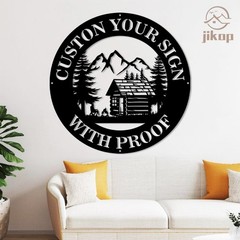 Custom Logo Metal Sign Personalized Laser Cut Unique Shape Business Wall Art