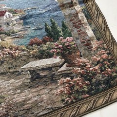 Mediterranean Renaissance Tapestry 51×52 Wall Art Hanging Garden Italian Villa