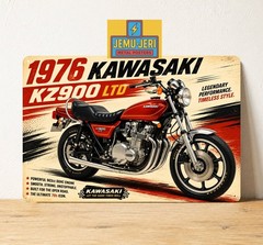 1976 Kawasaki KZ900 LTD Metal Poster Tin Sign Classic Motorcycle Garage Wall Art