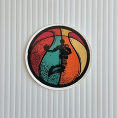Basketball Sticker Round Circle 2.5in