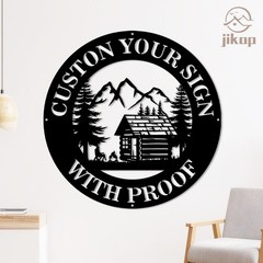 Custom Logo Metal Sign Personalized Laser Cut Unique Shape Business Wall Art