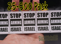 «STOP ARMING ISRAEL» 25-500 Pack stickers bulk labels free Palestine end war