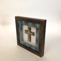 Wooden Hanging Christian Wall Art 8×8 inches Rustic Cross Framed Christian Art