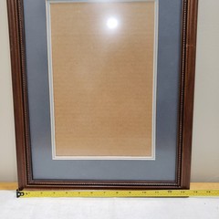 Wood Picture Frame 12×16 Traditional Beaded Liner Blue Mat Gallery Wall Decor