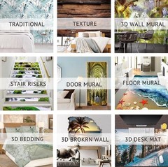 3D Geometric Pattern 2 Tile Marble Stair Risers Decoration Vinyl Wallpaper Mural