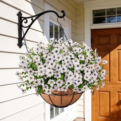 Artificial Hanging Flowers for Outdoors with Hanging Basket Fake Silk Flowers…