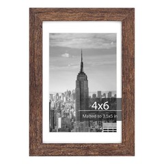 4×6 Picture Frame MDF Display Photo Frames With Plastic Cover, 3.5×5 With Mat…