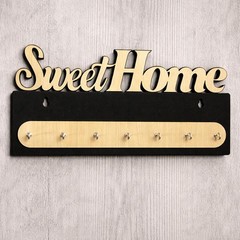 Key Holder Wooden Organizer 7 Hooks Entryway Storage Sweet Home Decor Glitter