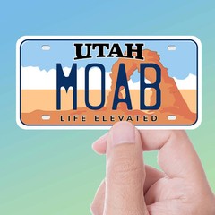 Moab Utah License Plate Sticker