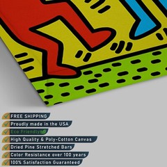 Keith Haring Dancers Framed Canvas Wall Art American Street Graffiti Posters