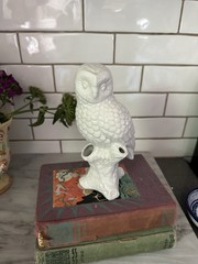 Anthropologie OWL Winter White Creature Bud Vase Flower Ceramic Woodland NEW