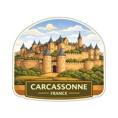 Carcassonne Fortified City France Sticker Decal Vinyl Die-Cut World Heritage