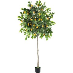 6FT Faux Lemon Tree with Vivid Leaves and Realistic Lemons for Front Porch Decor