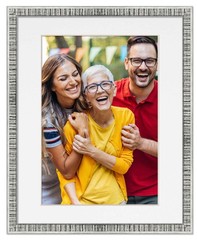 12×14 Frame Silver With White Picture Mat For 12×14 Photo – Silver 14×16 Frame T