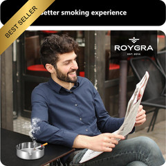 Stainless Steel Ash Tray 2 Pack Outdoor Patio Ashtray Indoor Cigarette Holder